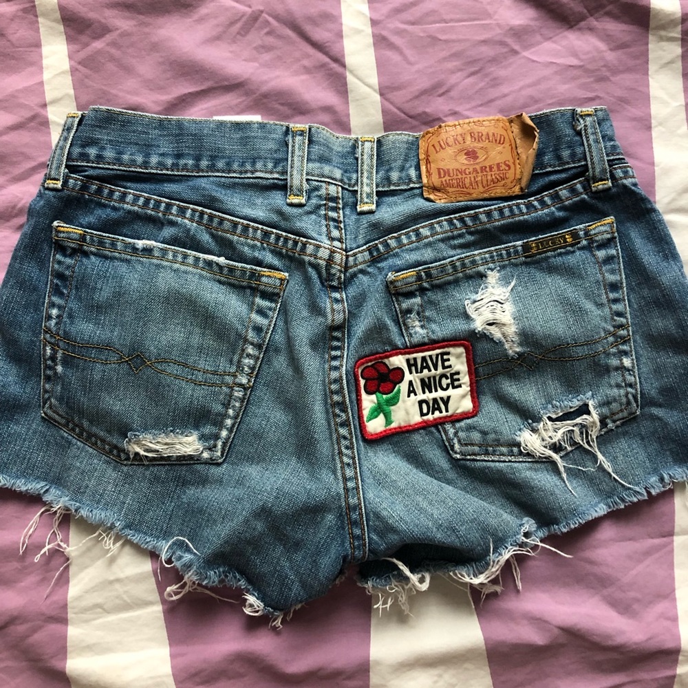 Lucky Brand Denim Shorts | Have a Nice Day Patch